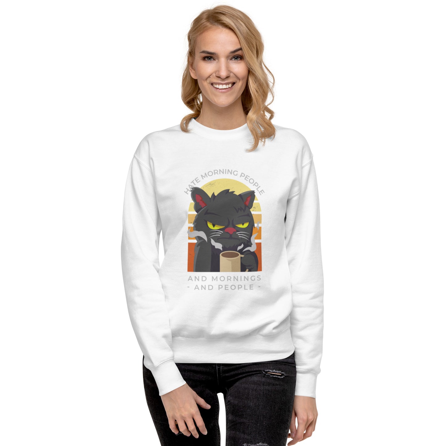 Unisex Hate Mornings Premium Sweatshirt