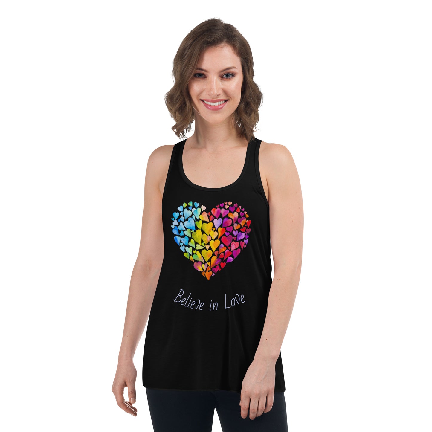 Love Rainbow Flowy Racerback Tank