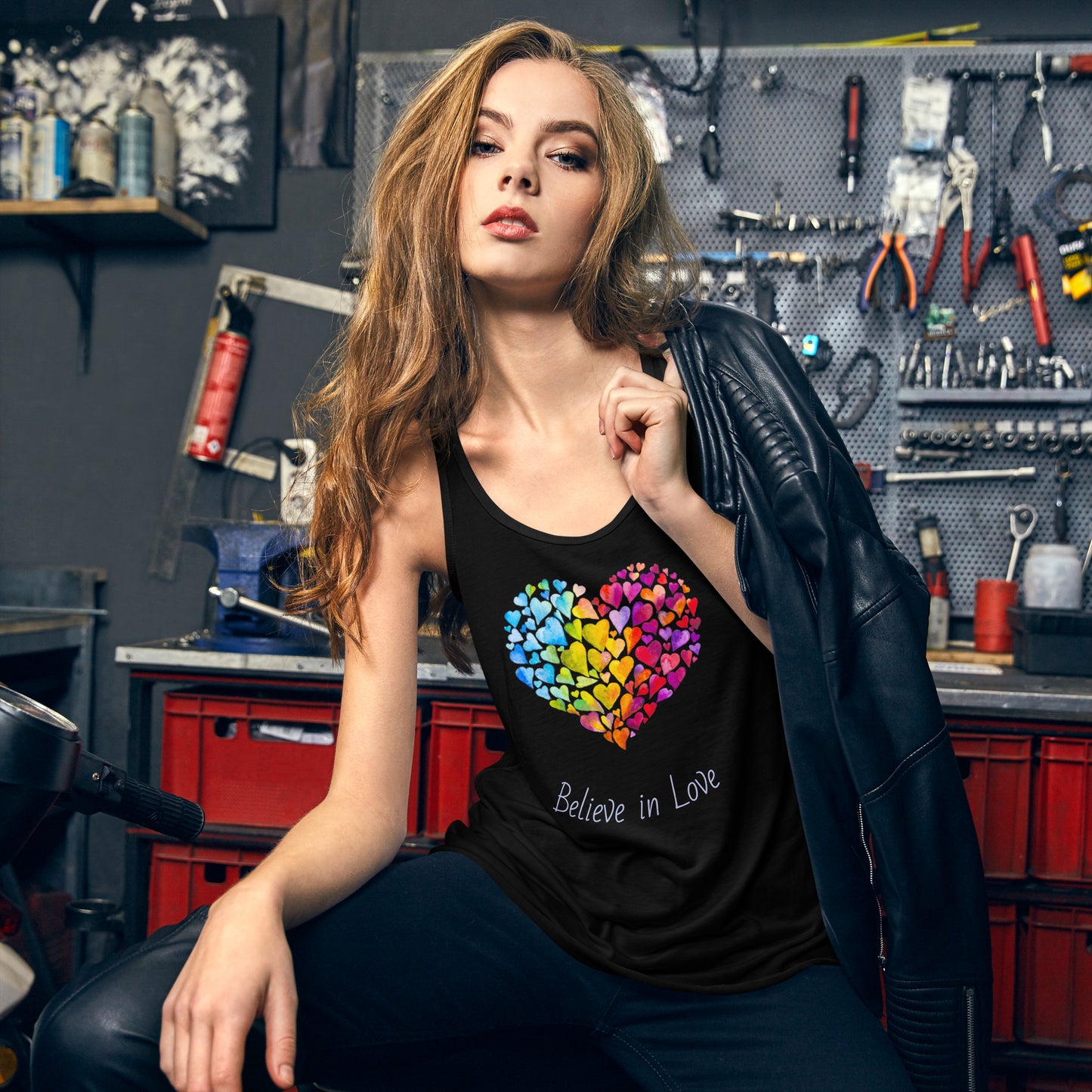 Love Rainbow Flowy Racerback Tank