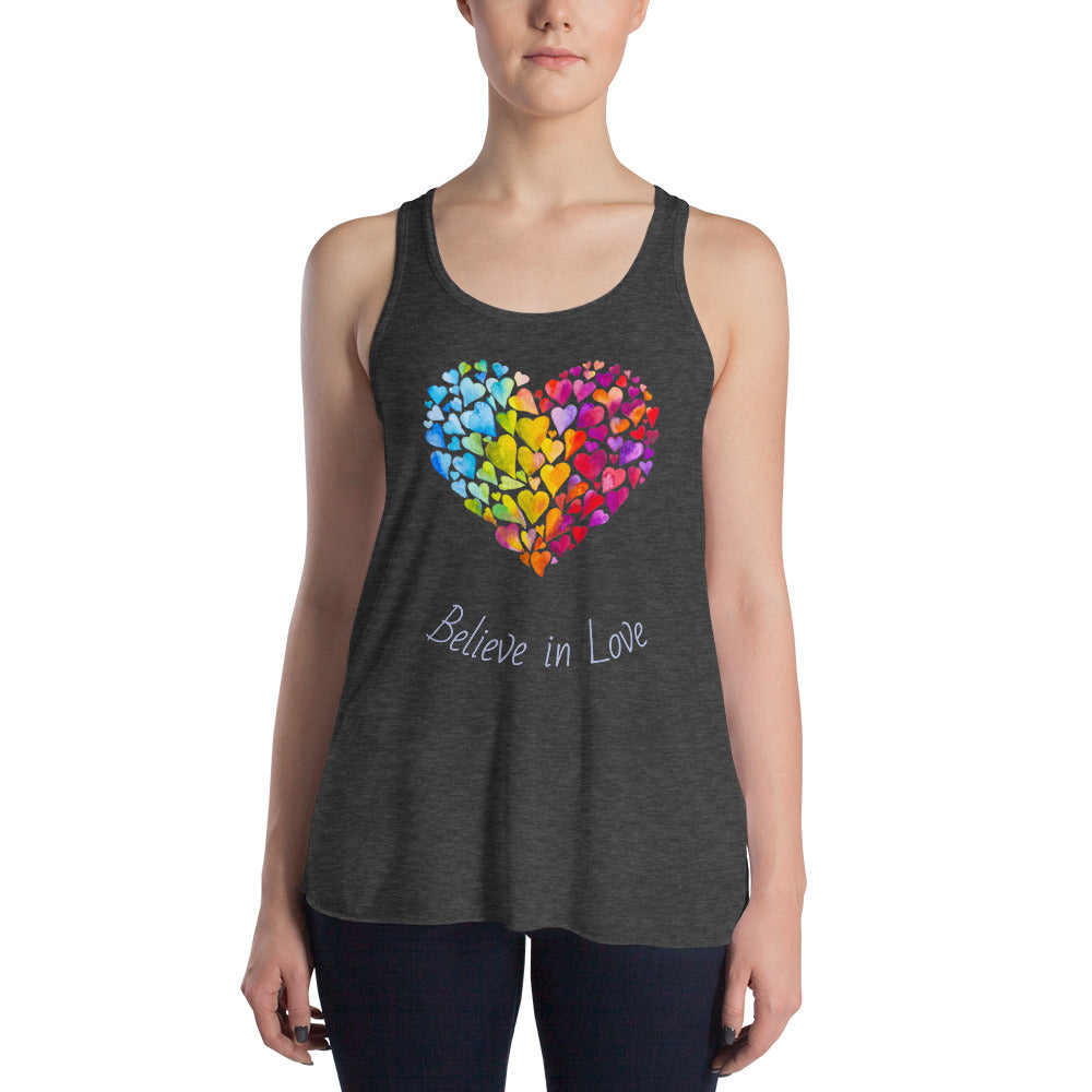 Love Rainbow Flowy Racerback Tank