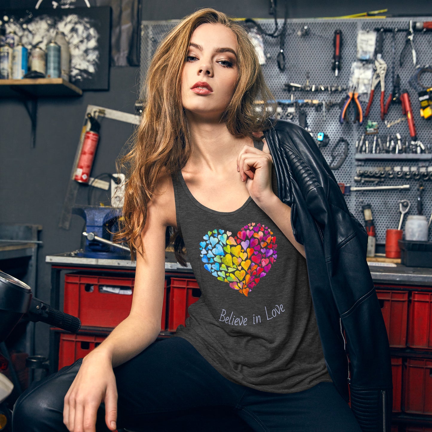 Love Rainbow Flowy Racerback Tank